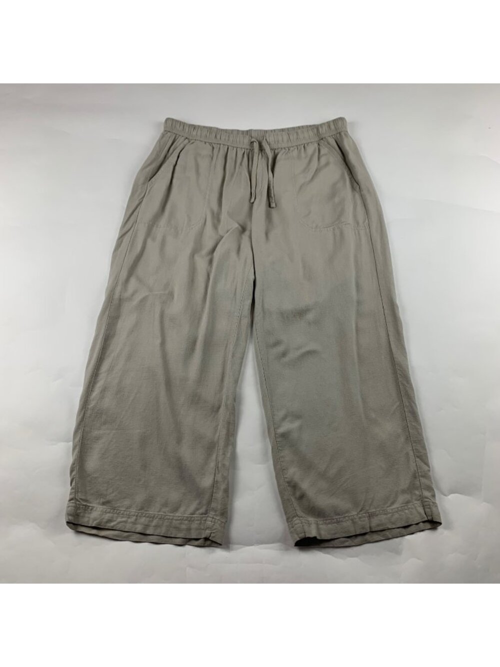 Splendid Natural Linen Blend Wide Leg Cropped Lounge Pant L